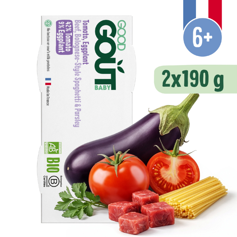 Good Gout BIO Špagety s lilkem a hovězím masem (2x190 g)