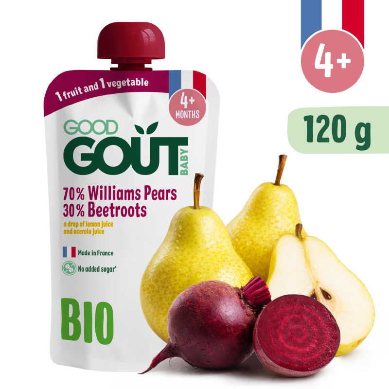 GOOD GOUT Hruška Williams s červenou řepou 4m+ BIO 120 g