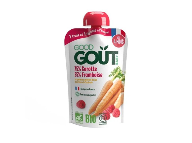 GOOD GOUT Mrkev s malinami 4m+ BIO 120 g