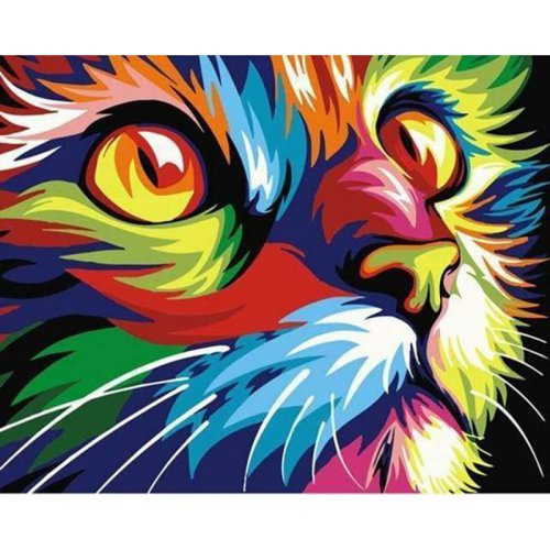 Figured ART Malování podle čísel - KOČKA POP ART bez rámu 40 x 50 cm