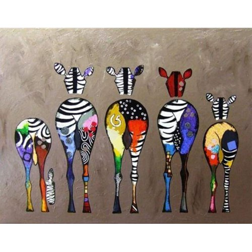 Figured ART Malování podle čísel - ZEBRY ZEZADU bez rámu 40 x 50 cm