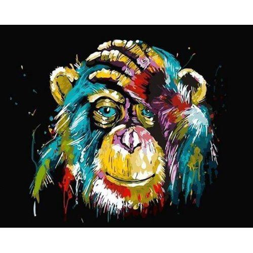 Figured ART Malování podle čísel - PAVIÁN POP ART bez rámu 40 x 50 cm