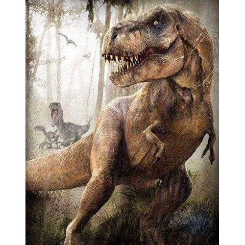 Figured ART Diamantové malování - DINOSAURUS JURSKÝ PARK bez rámu 40 x 50 cm
