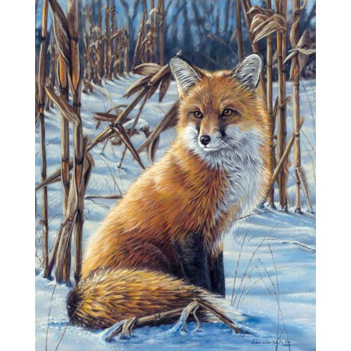 Figured ART Malování podle čísel - LIŠKA VE SNĚHU bez rámu 40 x 50 cm