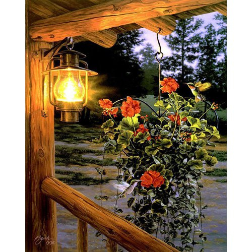 Figured ART Malování podle čísel - LUCERNA NA VERANDĚ bez rámu 40 x 50 cm