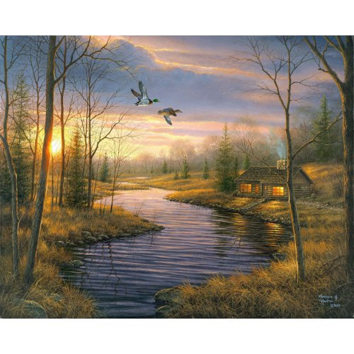 Figured ART Malování podle čísel - VENKOVSKÝ DŮM ZA SOUMRAKU bez rámu 40 x 50 cm