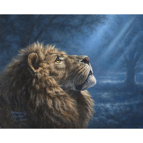 Figured ART Malování podle čísel - LEV A TLUMENNÉ SVĚTLO bez rámu 40 x 50 cm