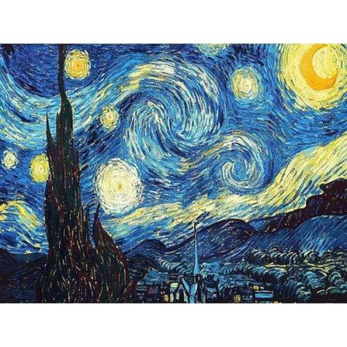 Figured ART Diamantové malování - VAN GOGH HVĚZDNÁ NOC na rámu 40 x 50 cm