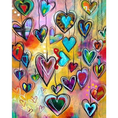 Figured ART Diamantové malování - SRDCE na rámu 40 x 50 cm