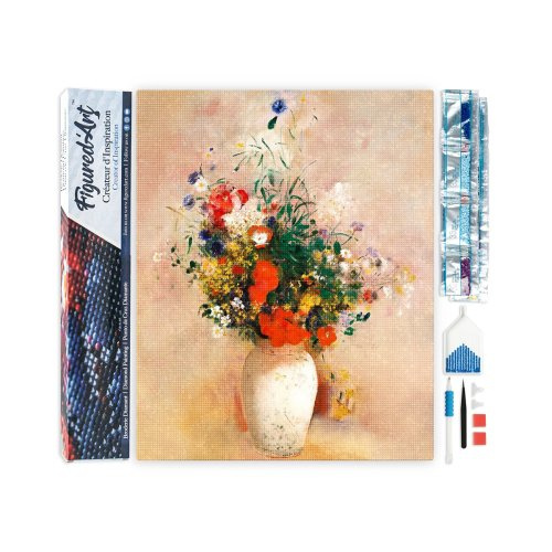 Figured ART Diamantové malování - VÁZA S KVĚTINAMI Odilon Redon bez rámu 40 x 50cm