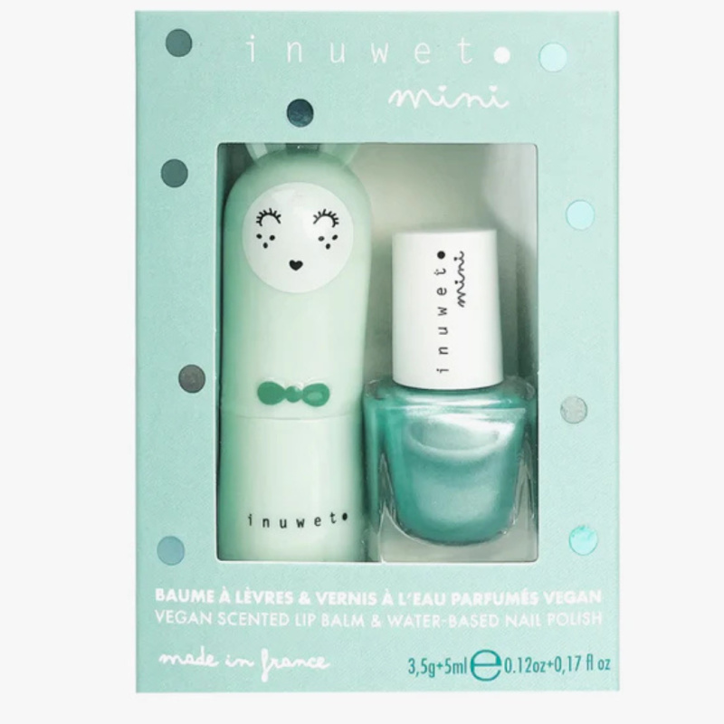 INUWET Duo set (balzám na rty Apple + lak  Turquoise Apple)