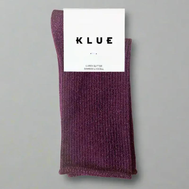 KLUE Třpytivé ponožky Lyocell Burgundy Wine 36-40