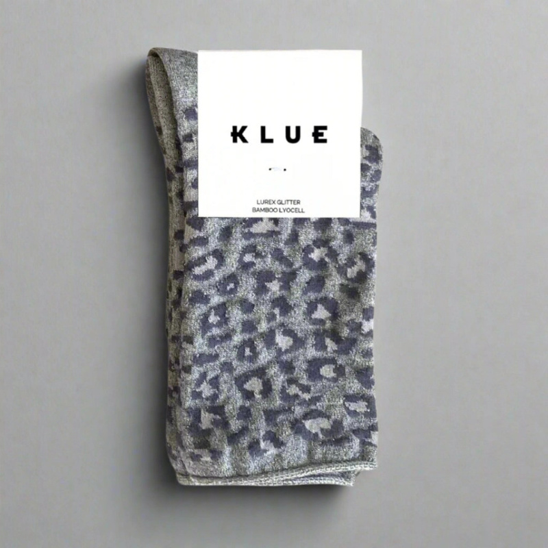 KLUE Třpytivé ponožky Leopardgrey 36-40