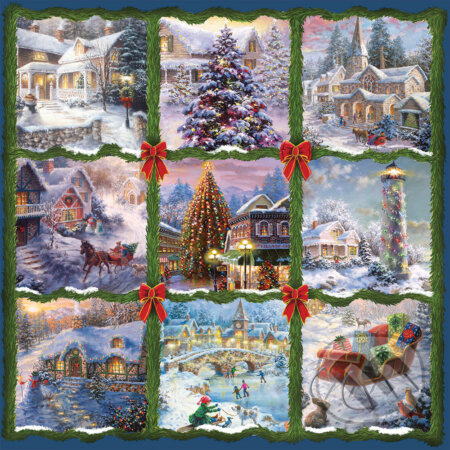 ALIPSON Čtvercové puzzle Vánoční koláž 1000 dílků