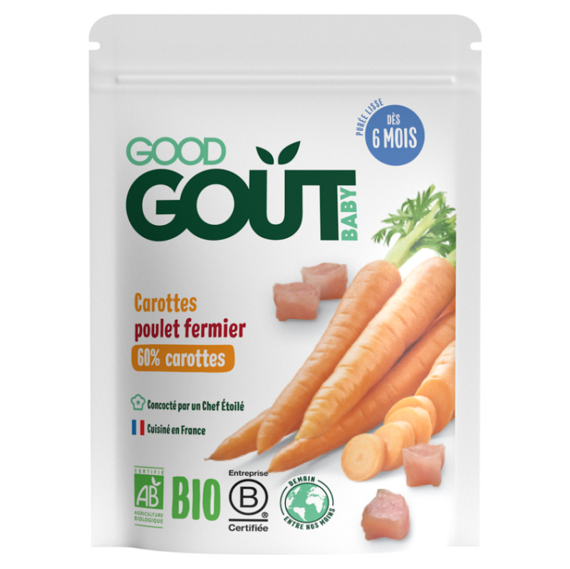 Good Gout BIO Mrkev s farmářským kuřátkem (190 g)