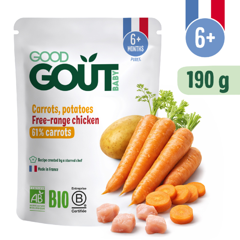 Good Gout BIO Mrkev s farmářským kuřátkem (190 g)