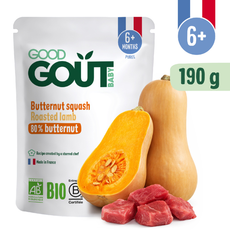 Good Gout BIO Máslová dýně s jehněčím masem (190 g)