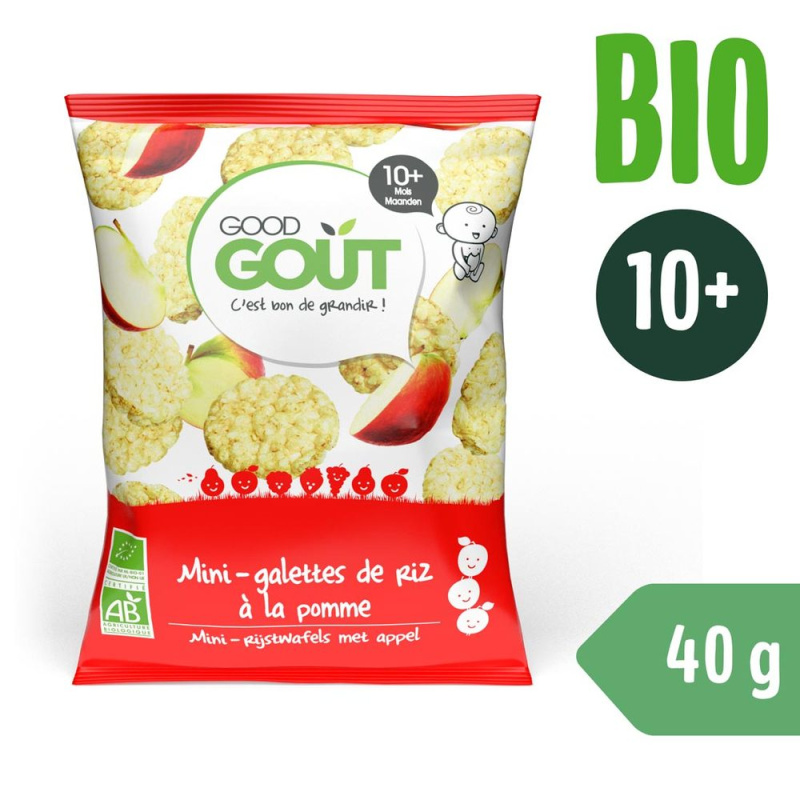 GOOD GOUT Mini rýžové koláčky s jablky BIO 40 g