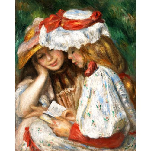 Figured ART Malování podle čísel - DVĚ DÍVKY PŘI ČTENÍ, Renoir na rámu 40 x 50 cm