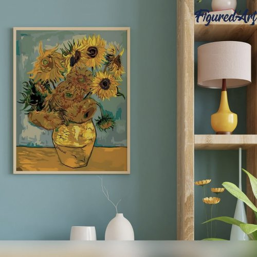 Figured ART Malování podle čísel - VAN GOGH SLUNEČNICE na rámu 40 x 50 cm