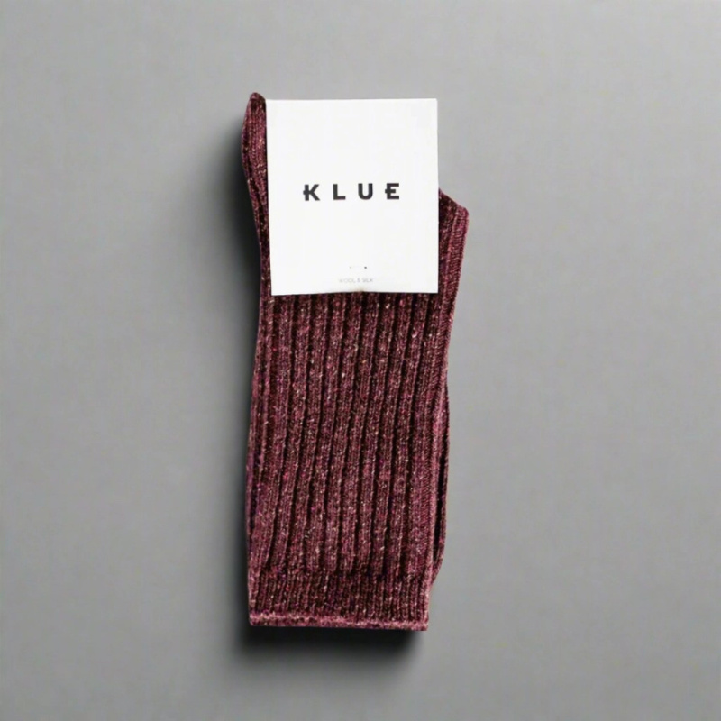 KLUE Hedvábno-vlněné ponožky Burgundy 36-40