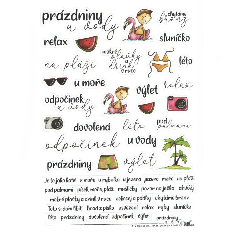 Samolepky A5 - Prázdniny u vody