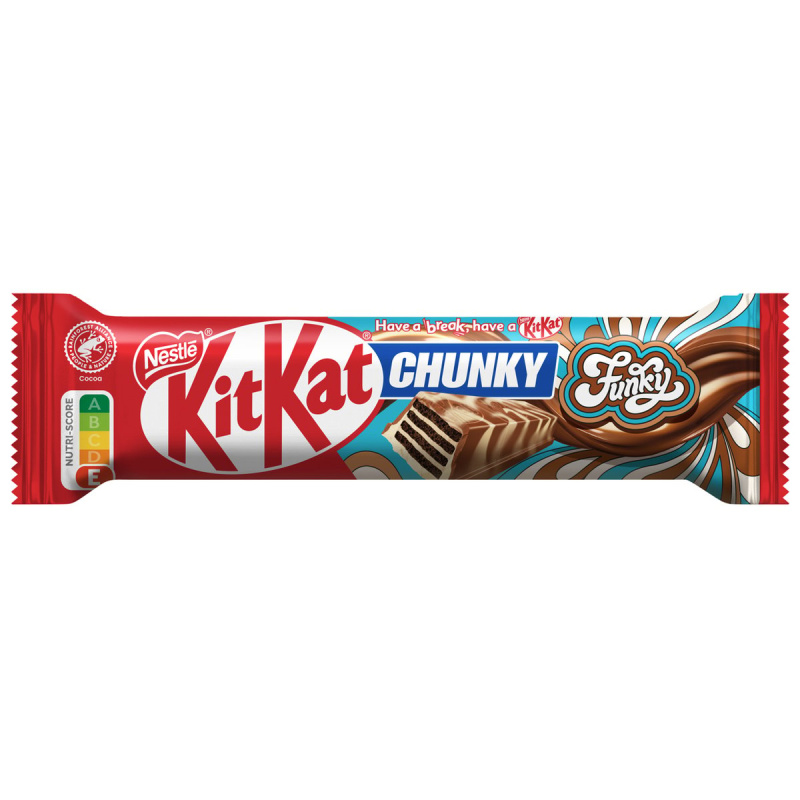 KitKat Chunky Funky v mléčné čokoládě a bílé polevě