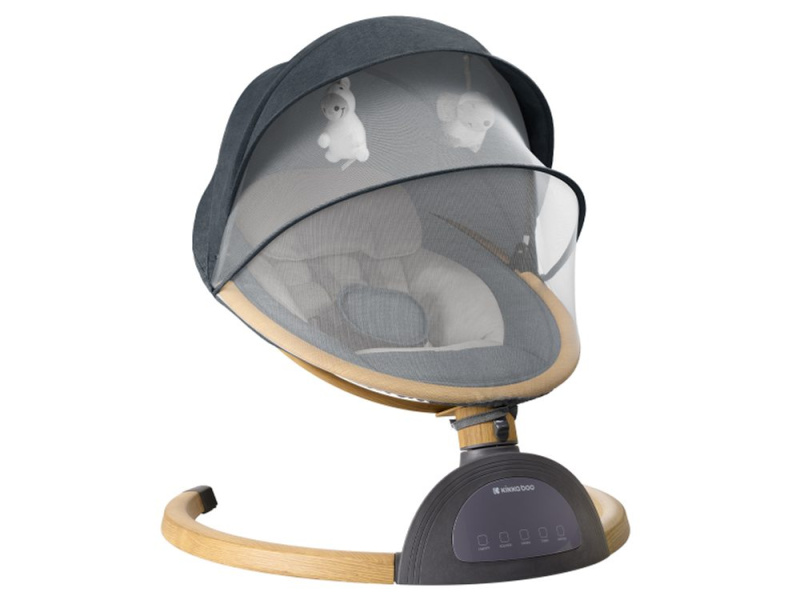 KikkaBoo Houpací lehátko elektrické Ashlee Dark Grey