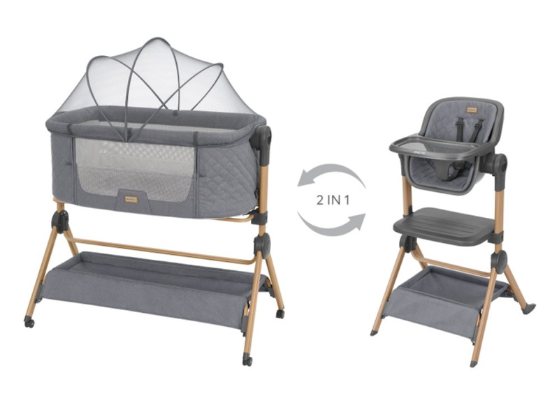 KikkaBoo Postýlka a židlička 2v1 Sleat Me Grey