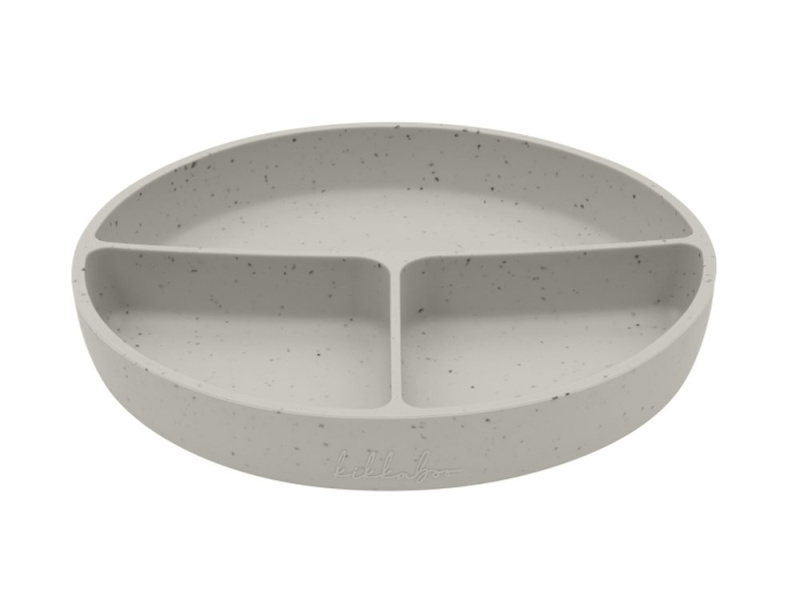 KikkaBoo Talíř dělený s přísavkou Platinum Silicone Sand