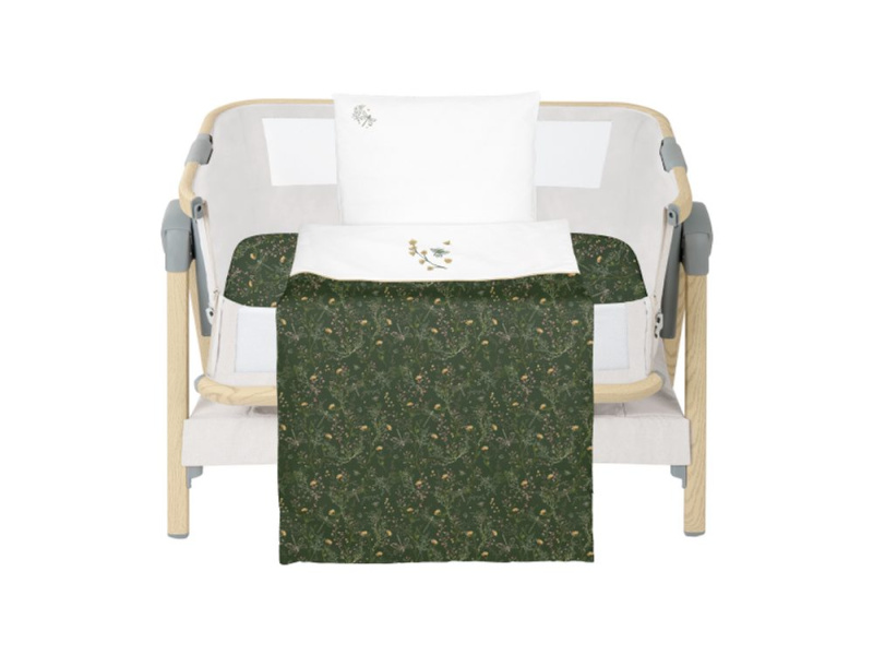 KikkaBoo Ložní sada s povlečením 3ks do postýlky 50x85 cm Secret Garden Green