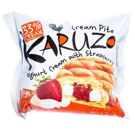 Karuzo Pita světlá s náplní cheesecake a jahoda