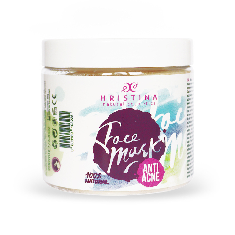 Hristina Přírodní obličejová maska na akné, 200 ml