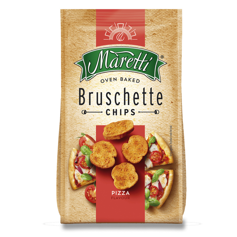 Maretti Bruschette Chips - pečené krekry - pizza, 140 g