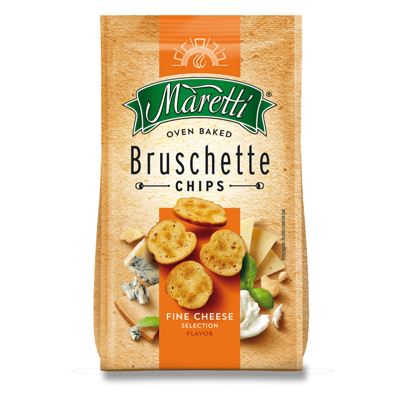 Maretti Bruschette Chips - pečené krekry - sýr, 140 g