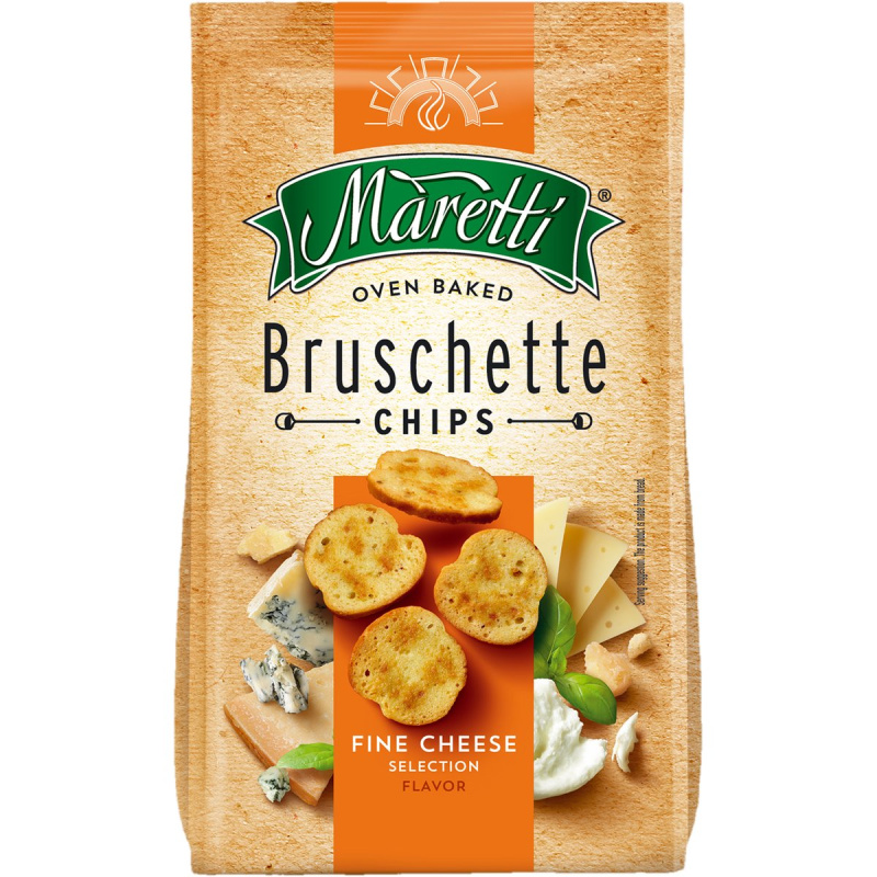 Maretti Bruschette Chips - pečené krekry - sýr, 140 g
