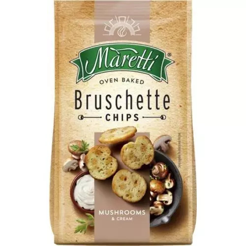Maretti Bruschette Chips - pečené krekry - houby a smetana, 140 g