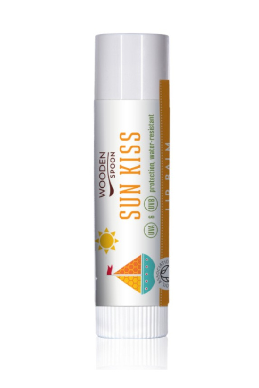 WoodenSpoon Opalovací balzám na rty SUN KISS, 4,3 ml