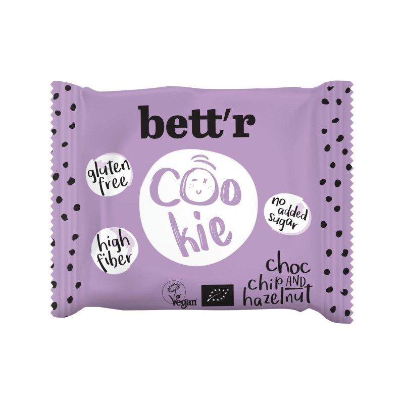 Bett'r BIO Chop chip lískooříšková ovocná sušenka