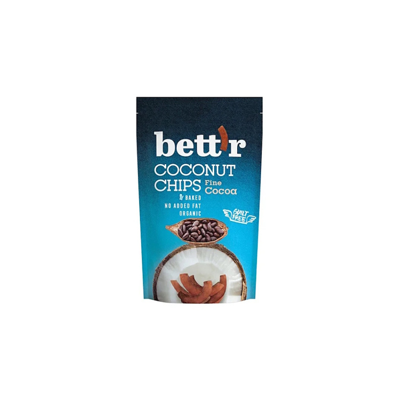 BETT'R Chipsy kokosové s kakaem BIO 70 g