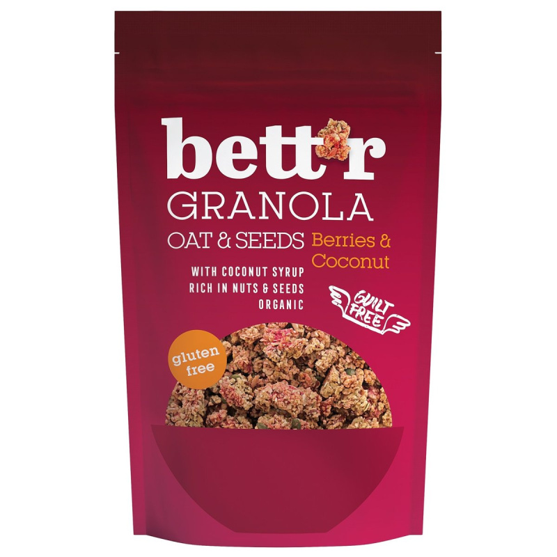Bett'r BIO Bezlepková granola bobule & kokos