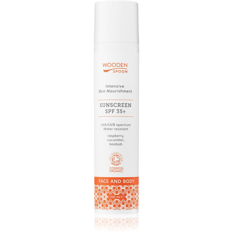 WoodenSpoon Opalovací mléko na tělo a obličej SPF 35+, 100 ml
