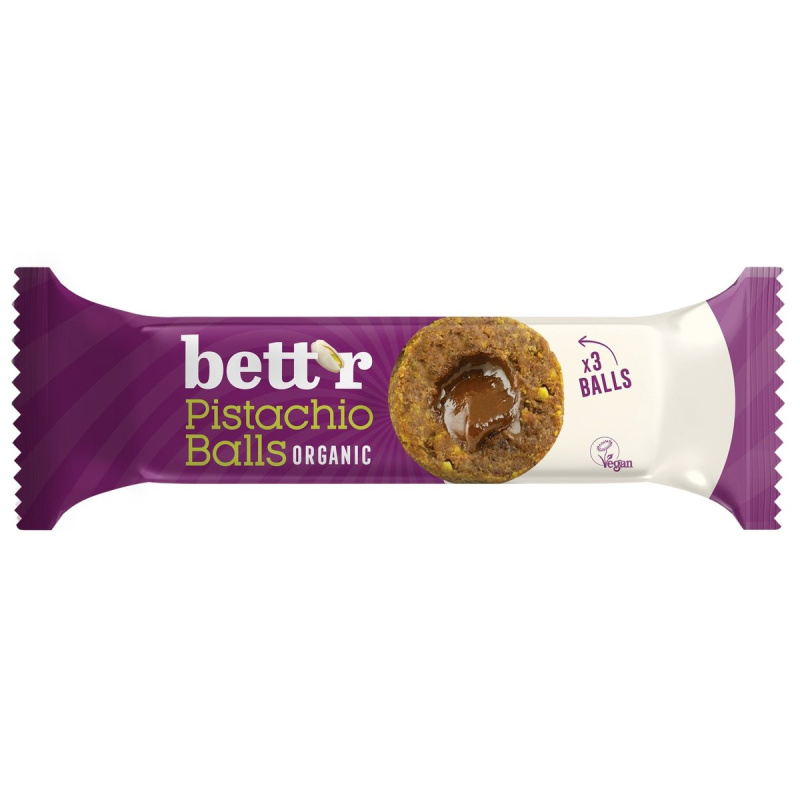 Bett'r BIO Ovocné kuličky s pistáciovou náplní (3×15 g)