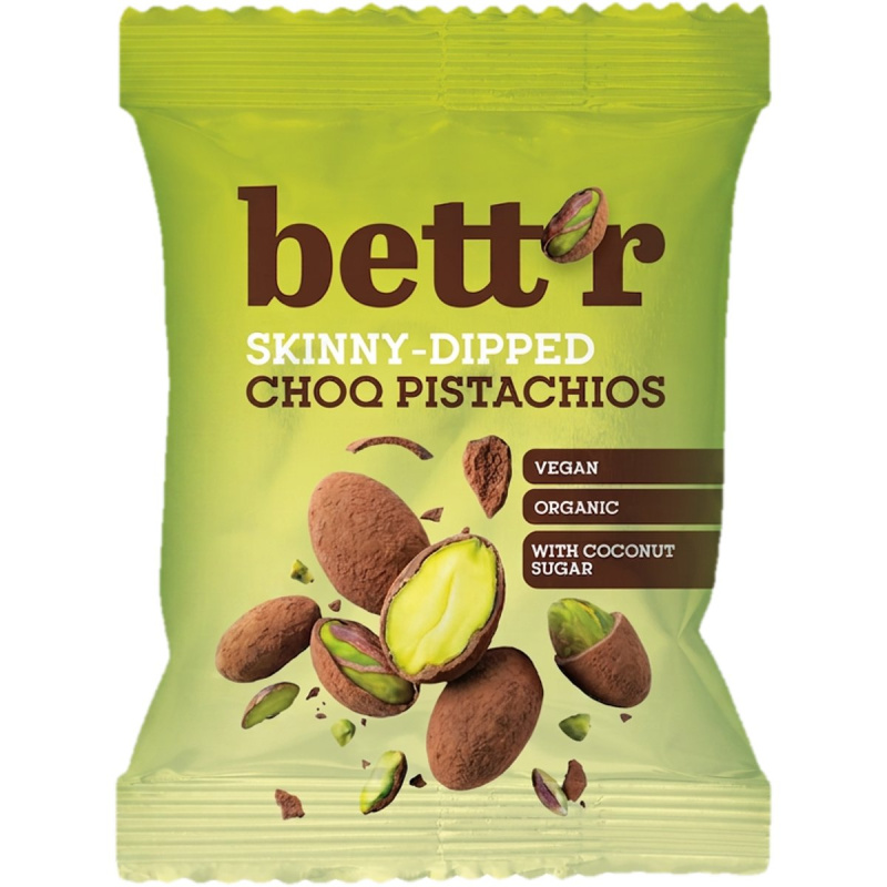 Bett'r BIO Pražené pistácie v kakaové polevě