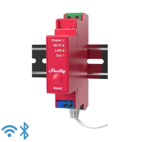 Shelly Pro 1PM DIN Rail Switch WiFi/LAN Červená
