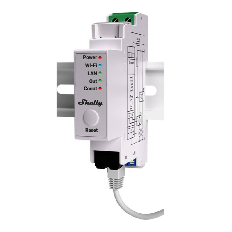 Shelly Pro EM-50 Energy Meter, WiFi/LAN Bílá