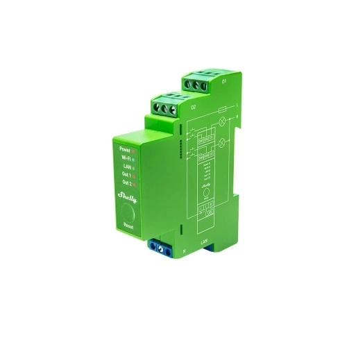Stmívač na DIN lištu Shelly Pro Dimmer 2PM 2 kanály 110-240V WiFi LAN