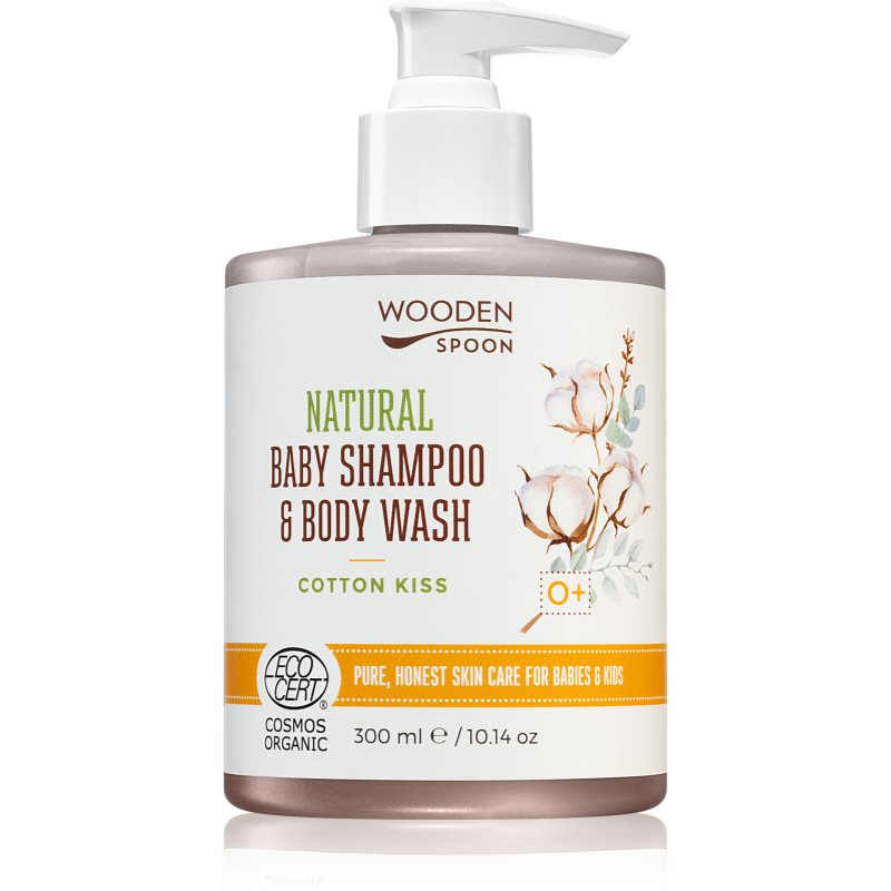 WoodenSpoon Dětský sprchový gel a šampon na vlasy 2v1 Cotton Kiss WoodenS poon 300ml