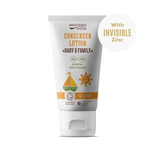 WoodenSpoon Opalovací tělové mléko Baby & Family SPF 30, 100 ml