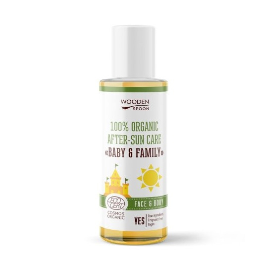WoodenSpoon Dětský organický olej po opalování Baby & Family, 100 ml